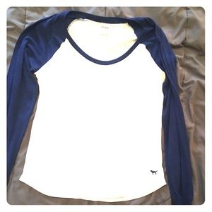 Victoria Secret Pink baseball tee.